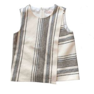 NWT Tory Burch Baja Stripe Southwest Sleeveless Asymmetrical Blouse Size Large